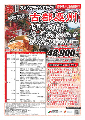 第一観光　ニューかめりあで行く釜山3日間